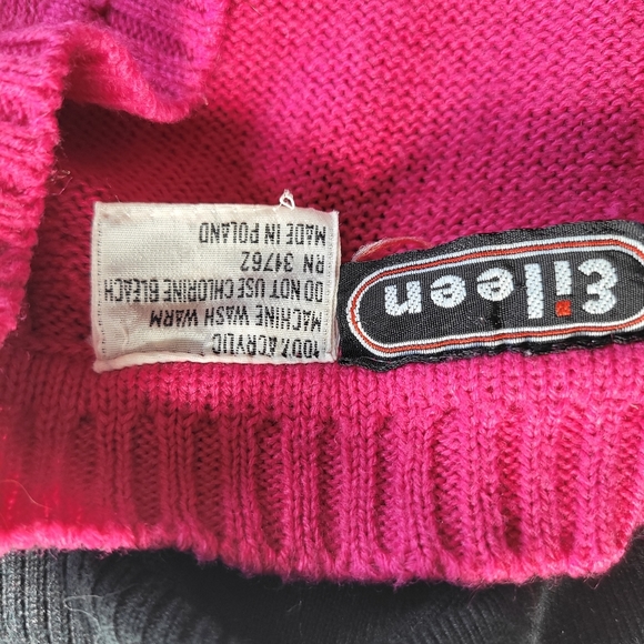 Magenta Fuscia Pink Sweater Vest short sleeve with front pockets Size - Picture 5 of 5